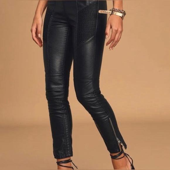 Free People Kaelin Moto Skinny Faux Leather Jeans
